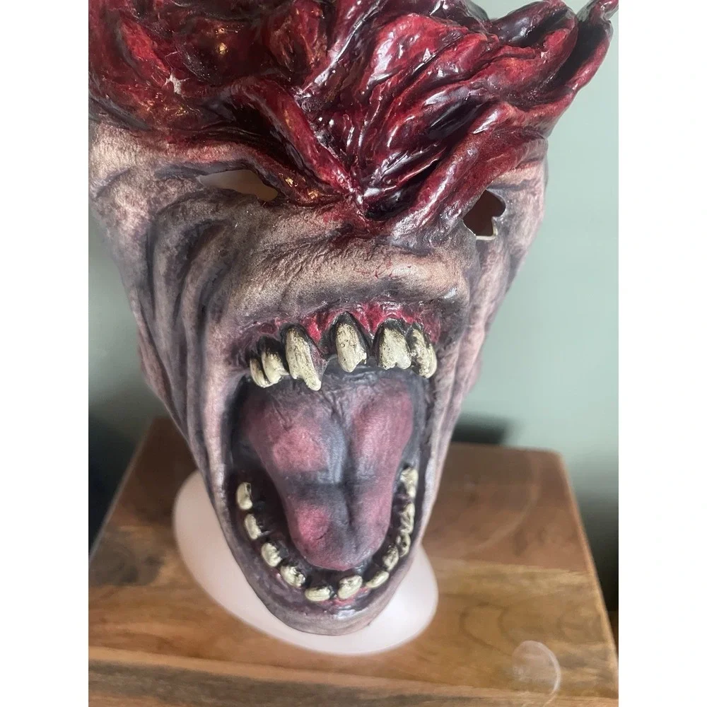 Hand Painted Latex Zombie Mask Exposed Brain Made in Mexico Halloween Horror